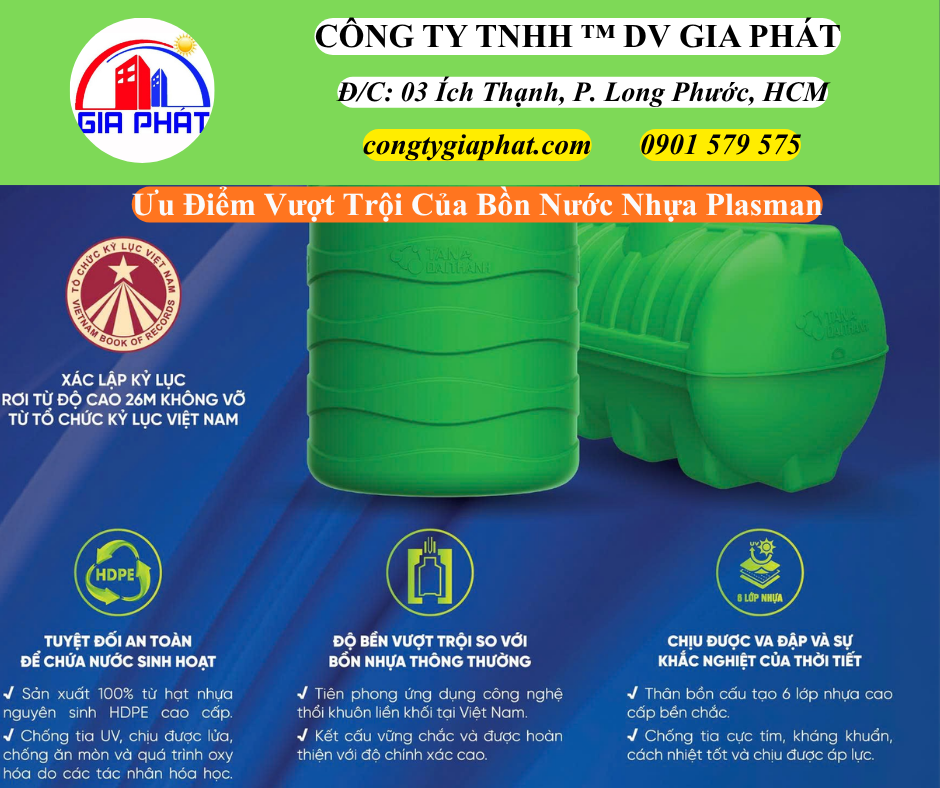 Ưu Điểm Vượt Trội Của Bồn Nước Nhựa Plasman Mang Lại
