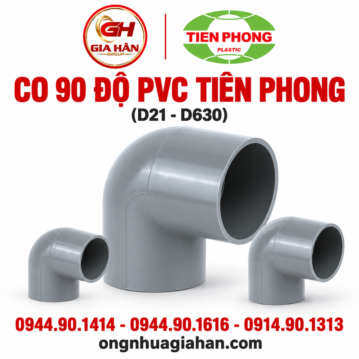 Co 90 độ PVC Tiền Phong nối góc uPVC 90 độ