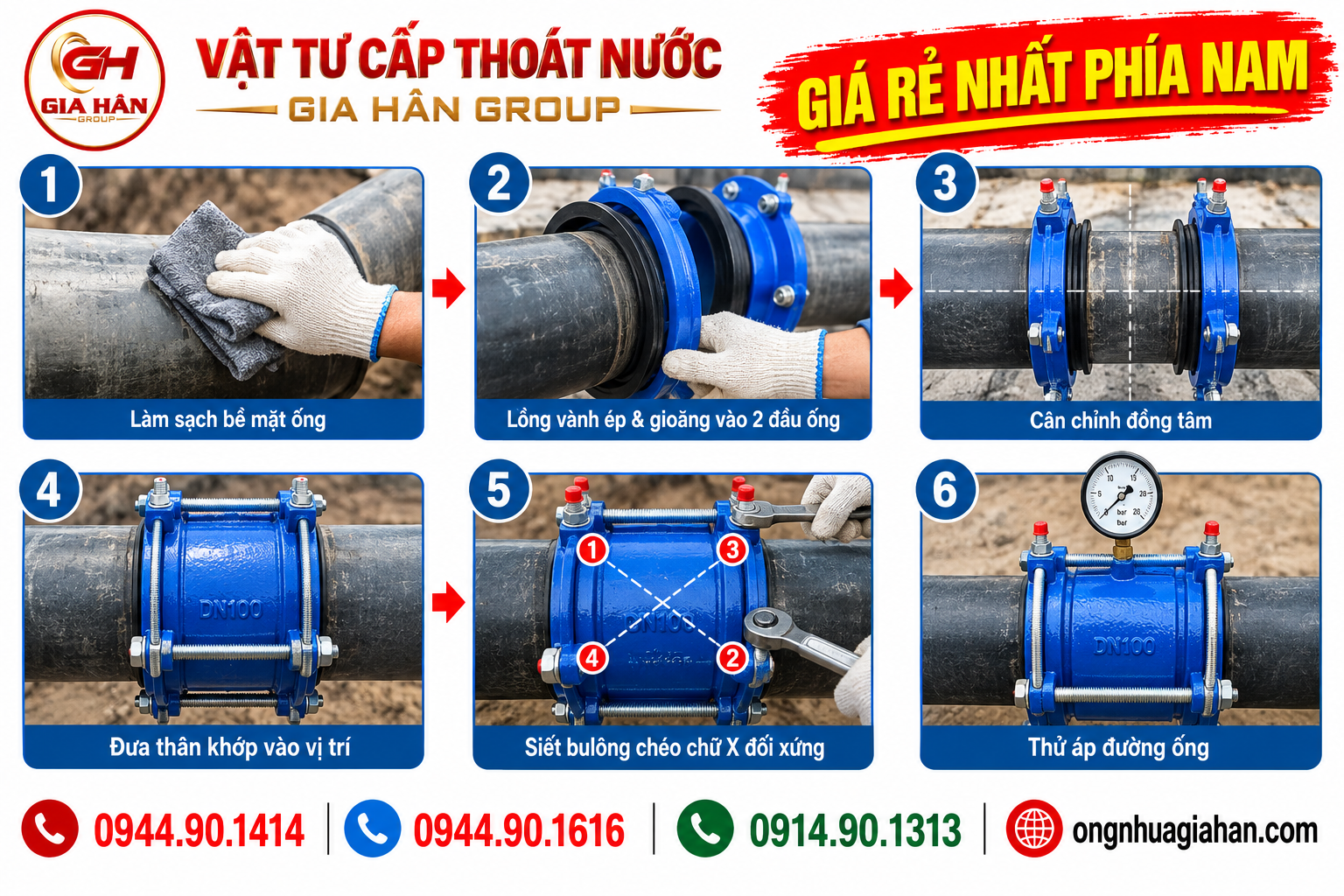 Hướng dẫn lắp đặt chuẩn kỹ thuật chống rò rỉ