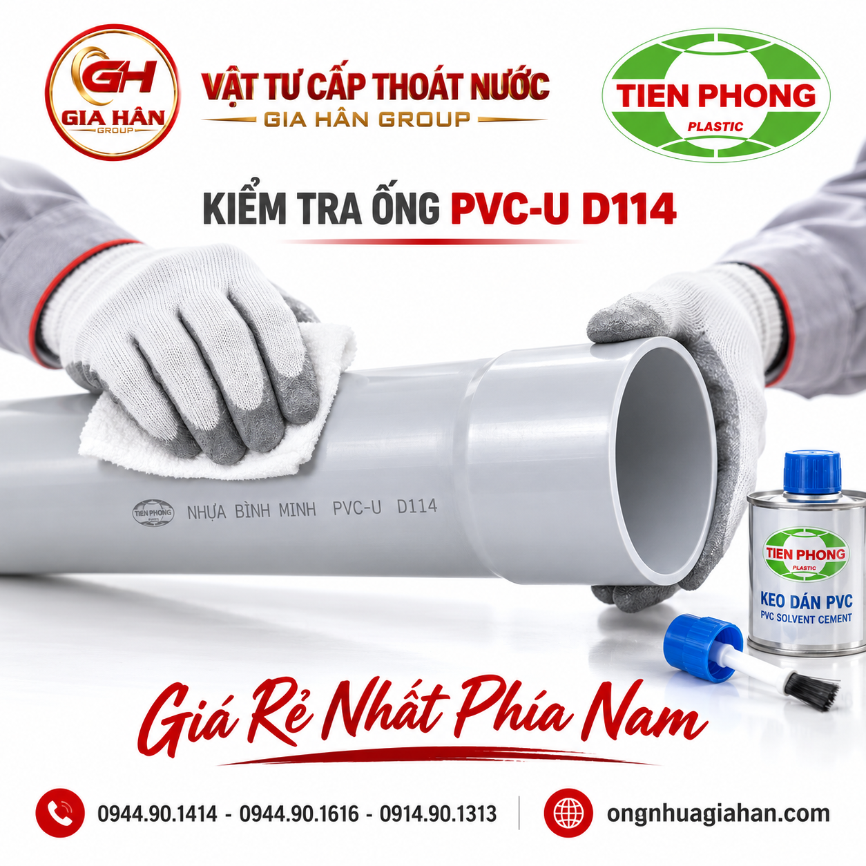 Kiểm tra quy cách ống PVC-U D114 trước khi giao hàng