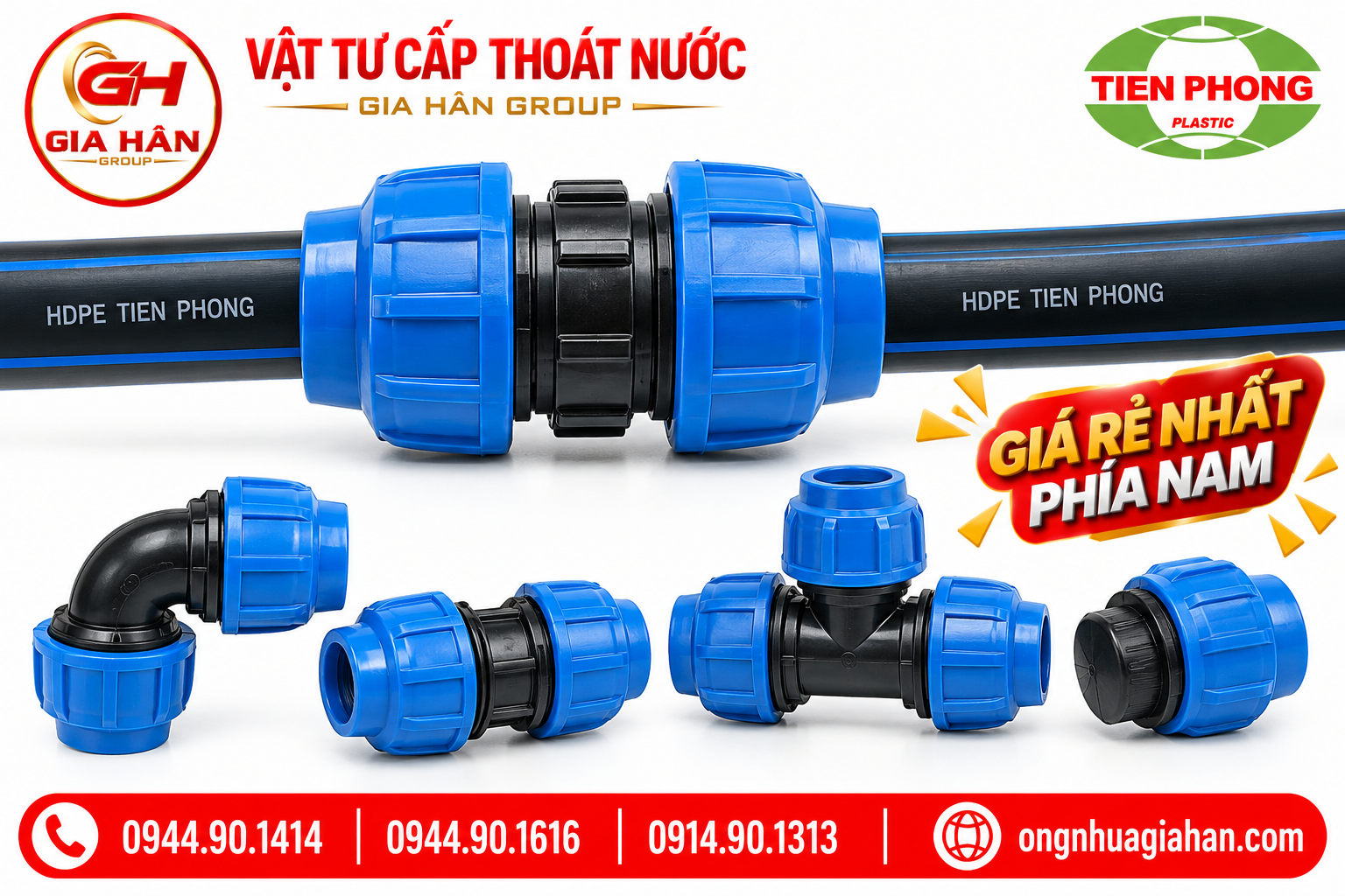 Mối nối răng siết dùng với ống HDPE D50