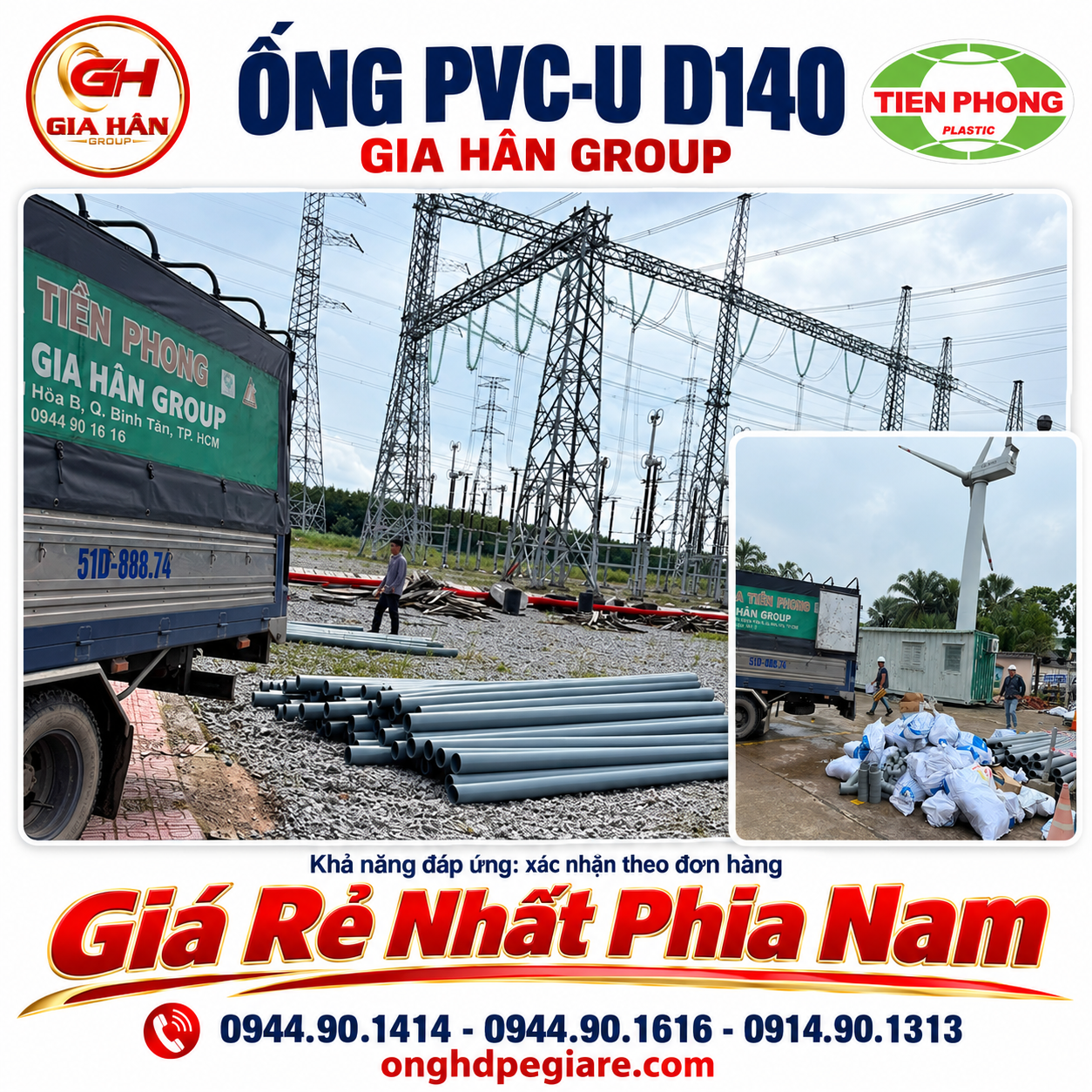 Lô ống PVC-U D140 được chụp tại Gia Hân