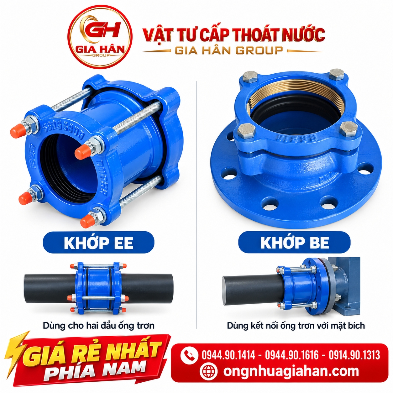 So sánh kiểu đầu nối của khớp EE và khớp BE