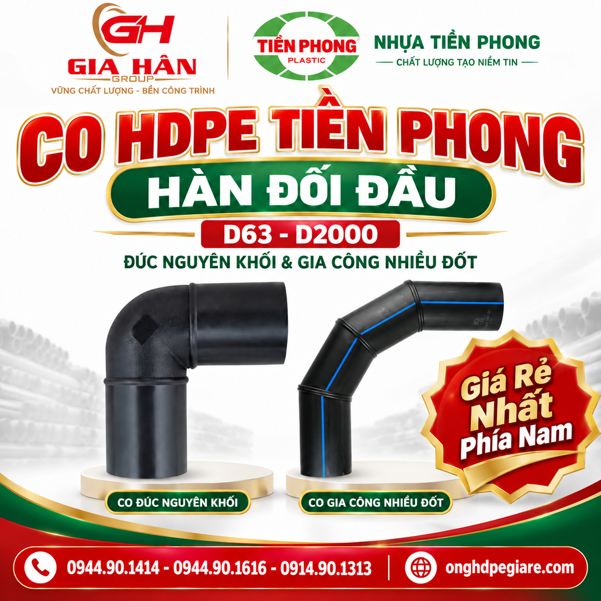 Co HDPE Tiền Phong Hàn Đối Đầu