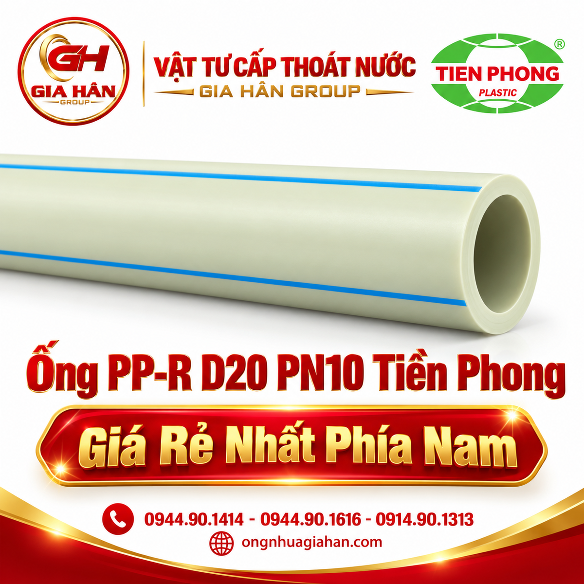 Ống PP-R D20 Tiền Phong (Ống 20 Chịu Nhiệt Nóng Lạnh)