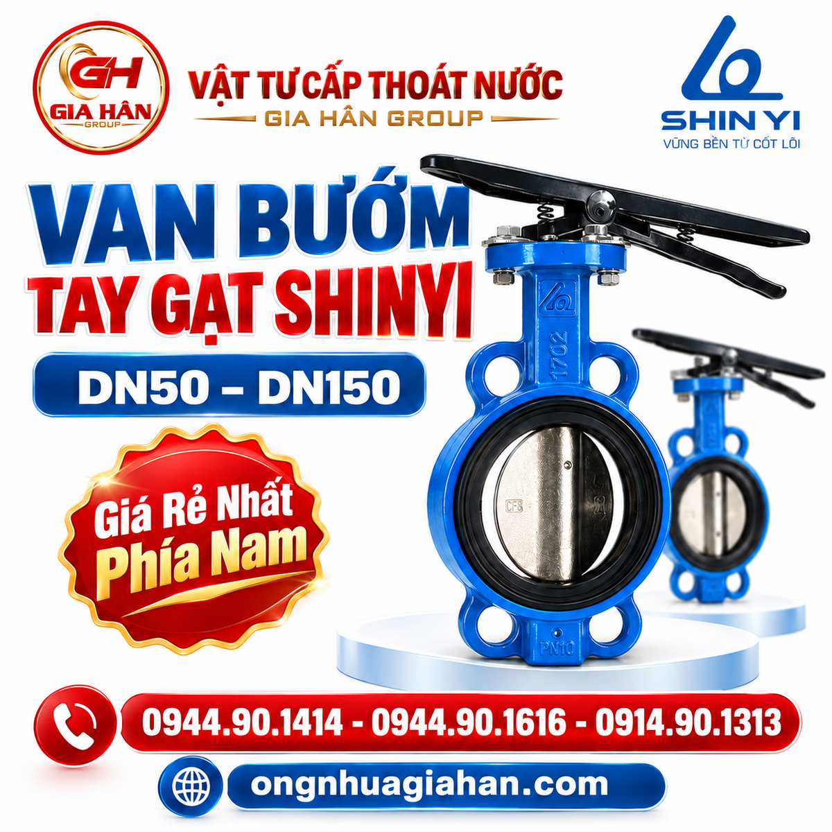 Van Bướm Tay Gạt Shinyi (Model WBLS, DN50 – DN150)
