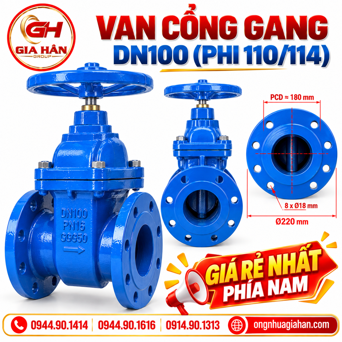 Van Cổng Gang DN100 (Phi 110/114)