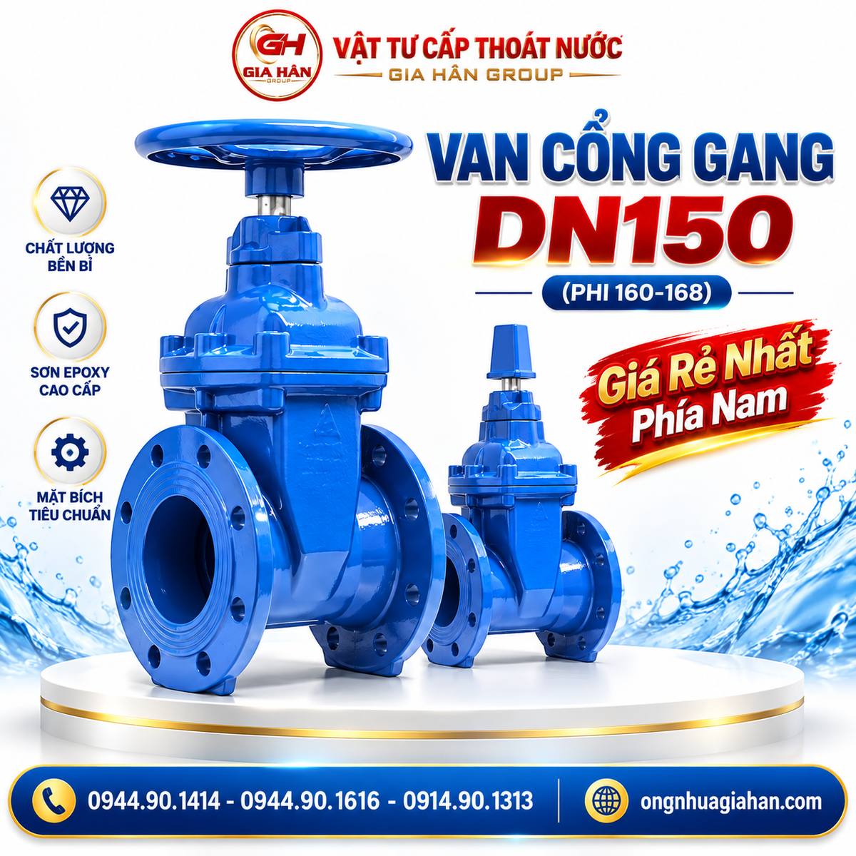Van Cổng Gang DN150 (Phi 160-168)
