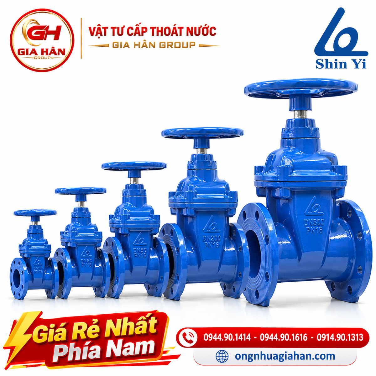 Van Cổng Ty Chìm ShinYi Mặt Bích – DN50 Đến DN1200