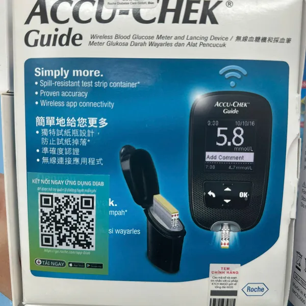 Máy và que thử đường huyết Accu - chek
