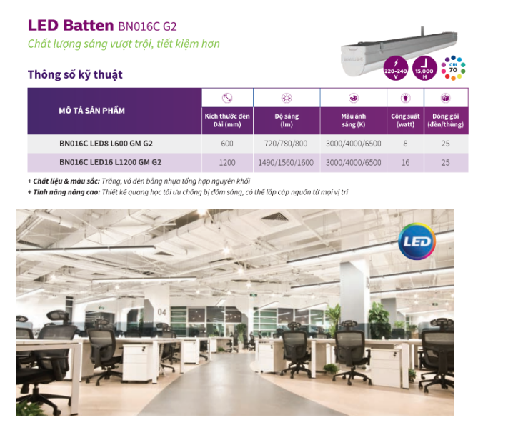 Hãy mua ngay Bộ máng đèn Philips LED Batten BN016C G2 Chất lượng sáng vượt trội và tiết kiệm điện hơn Hãy mua ngay Bộ máng đèn Philips LED Batten BN016C G2 Chất lượng sáng vượt trội và tiết kiệm điện hơn