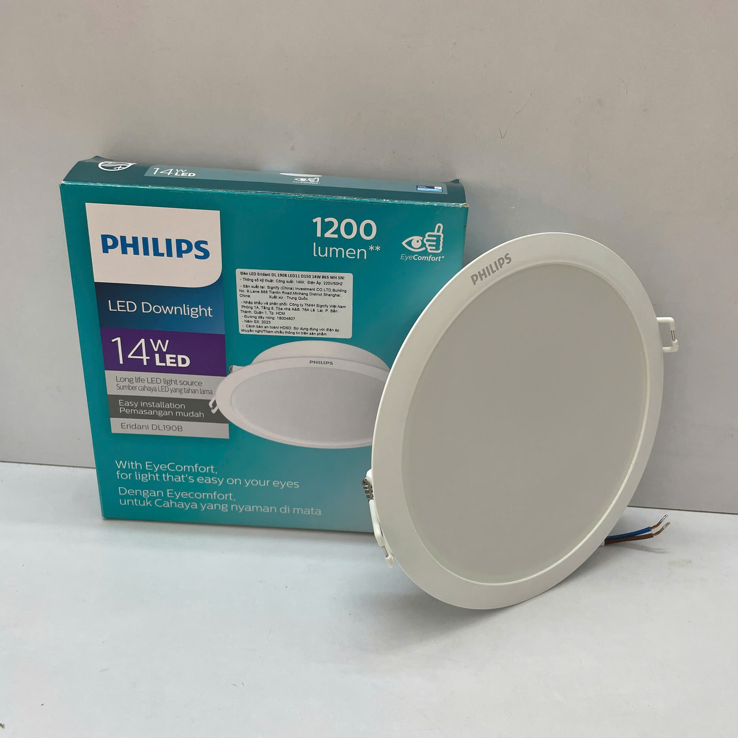 Hiệu suất đáng tin cậy từ đèn downlight âm trần Led Philips Eridani DL190B