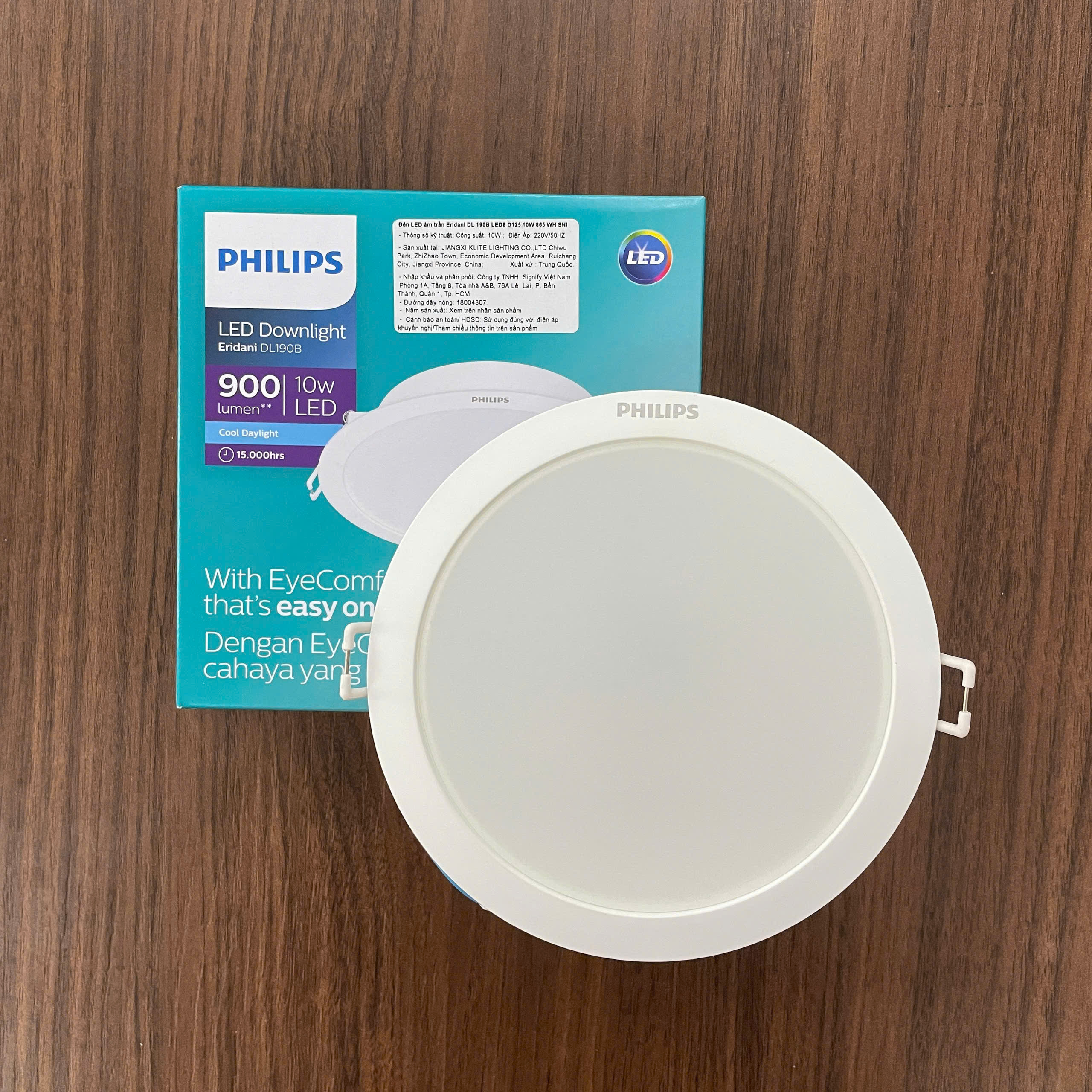 Đèn downlight âm trần Led Philips Eridani DL190B LED8 D125 10W 865 WH SNI 6500K 900lm với thiết kế hiện đại