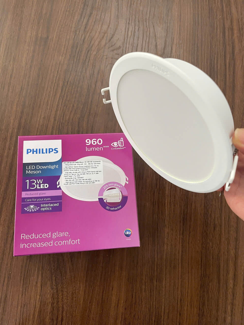 Thông số kỹ thuật của Đèn downlight âm trần Led Philips Meson IO 59464 D125 13W 65K WH RECESSED