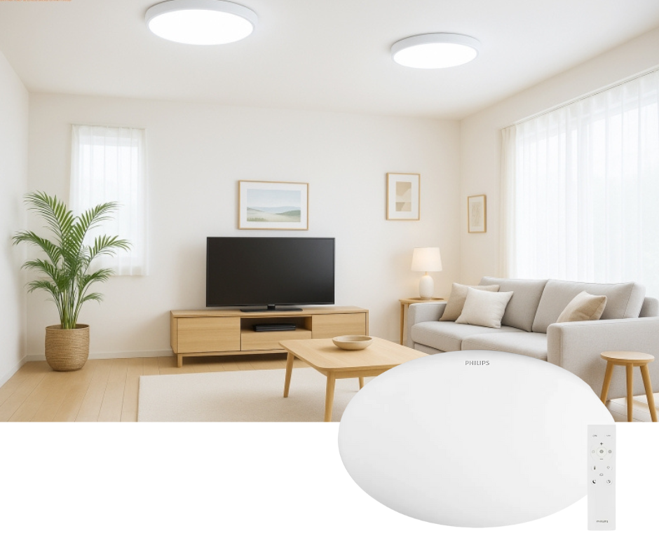 Điều khiển dễ dàng Đèn ốp trần đổi màu LED Philips CL610 AIO 36W với remote.