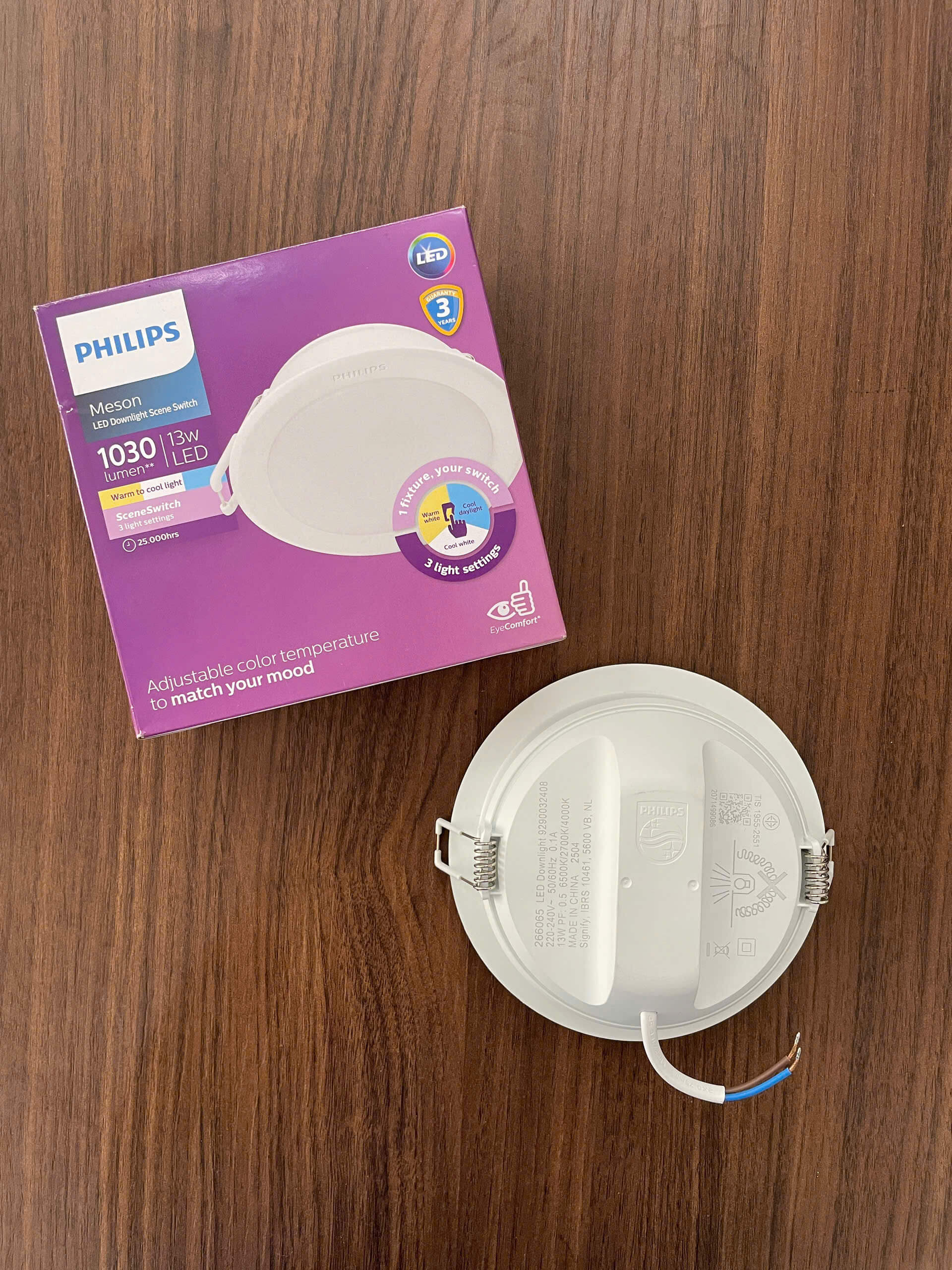 Đèn downlight âm trần đổi màu Led Philips Meson SSW D125 13W thích ứng mọi không gian.