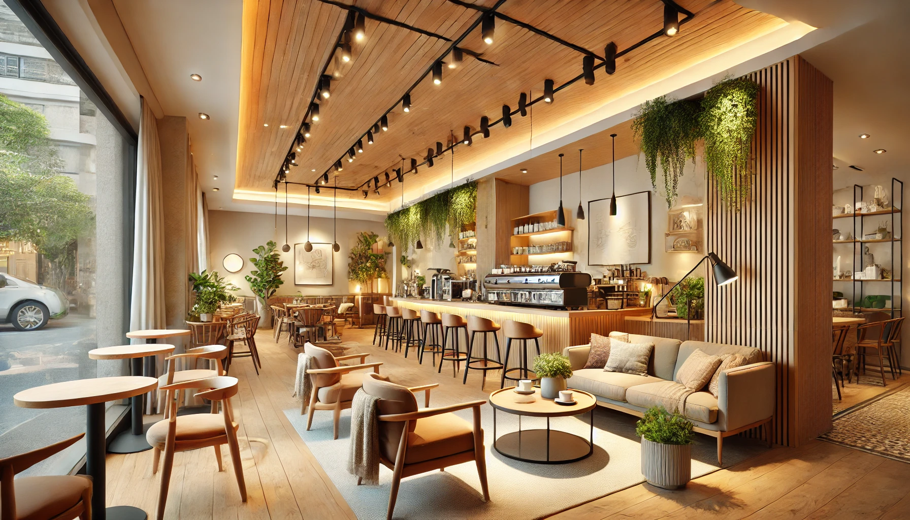 Bộ đèn LED thanh ray Philips ST034T LED17 20W sử dụng trong quán cà phê