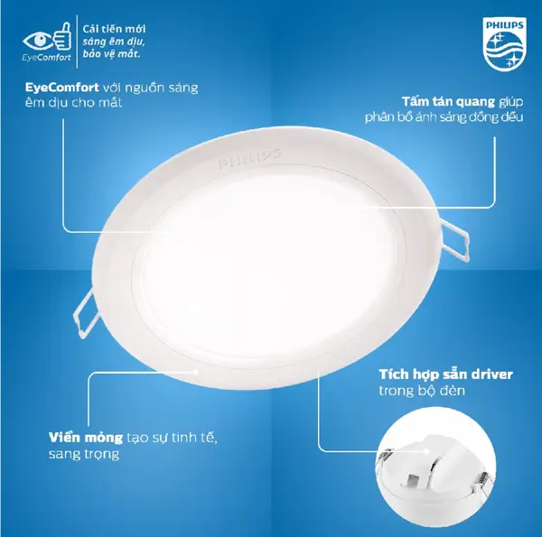 Với công nghệ EyeComfort, đèn Downlight Âm Trần Led Philips Meson 5944x mang đến ánh sáng êm dịu cho mắt. Với công nghệ EyeComfort, đèn Downlight Âm Trần Led Philips Meson 5944x mang đến ánh sáng êm dịu cho mắt.