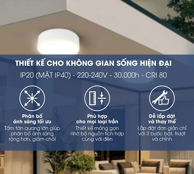 Đèn LED ốp trần Philips DN027C 9W 4500K D150