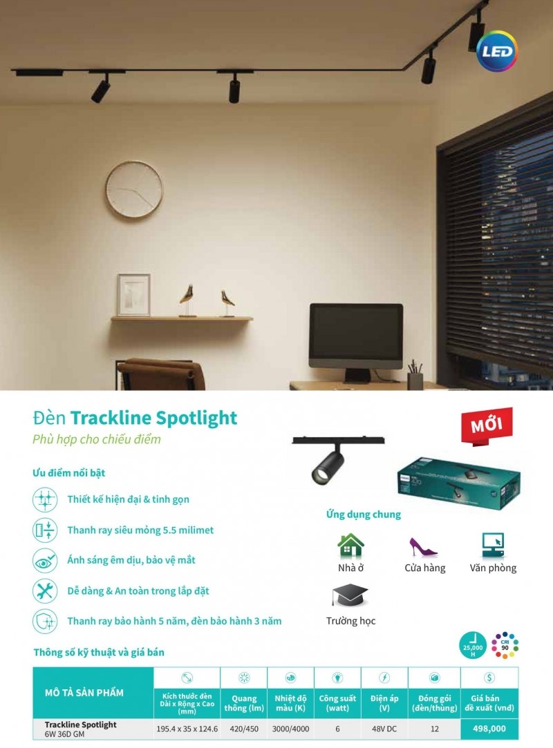 Ứng dụng của đèn led thanh ray chiếu điểm Philips trong không gian thương mại