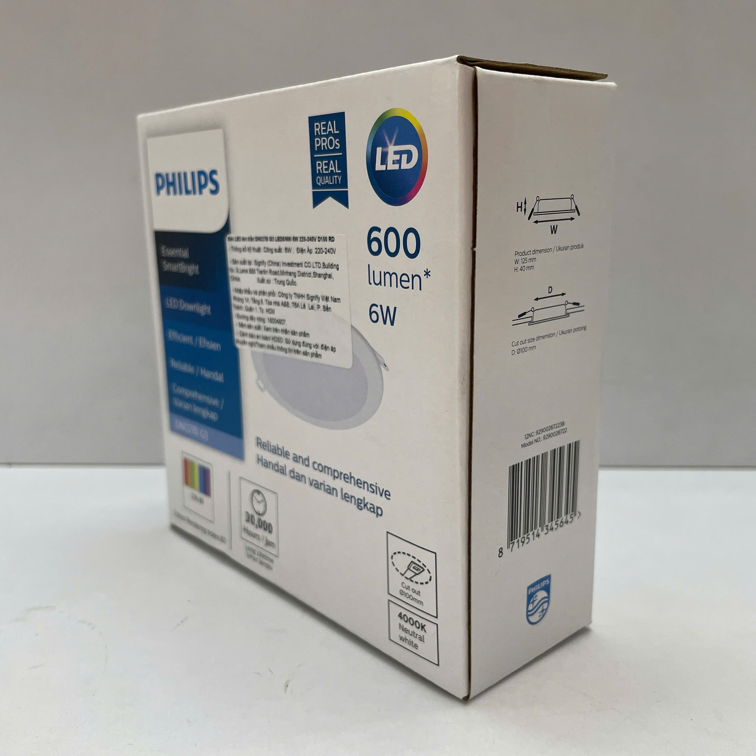 Thiết kế tinh gọn của Đèn downlight âm trần Led Philips DN027B G3