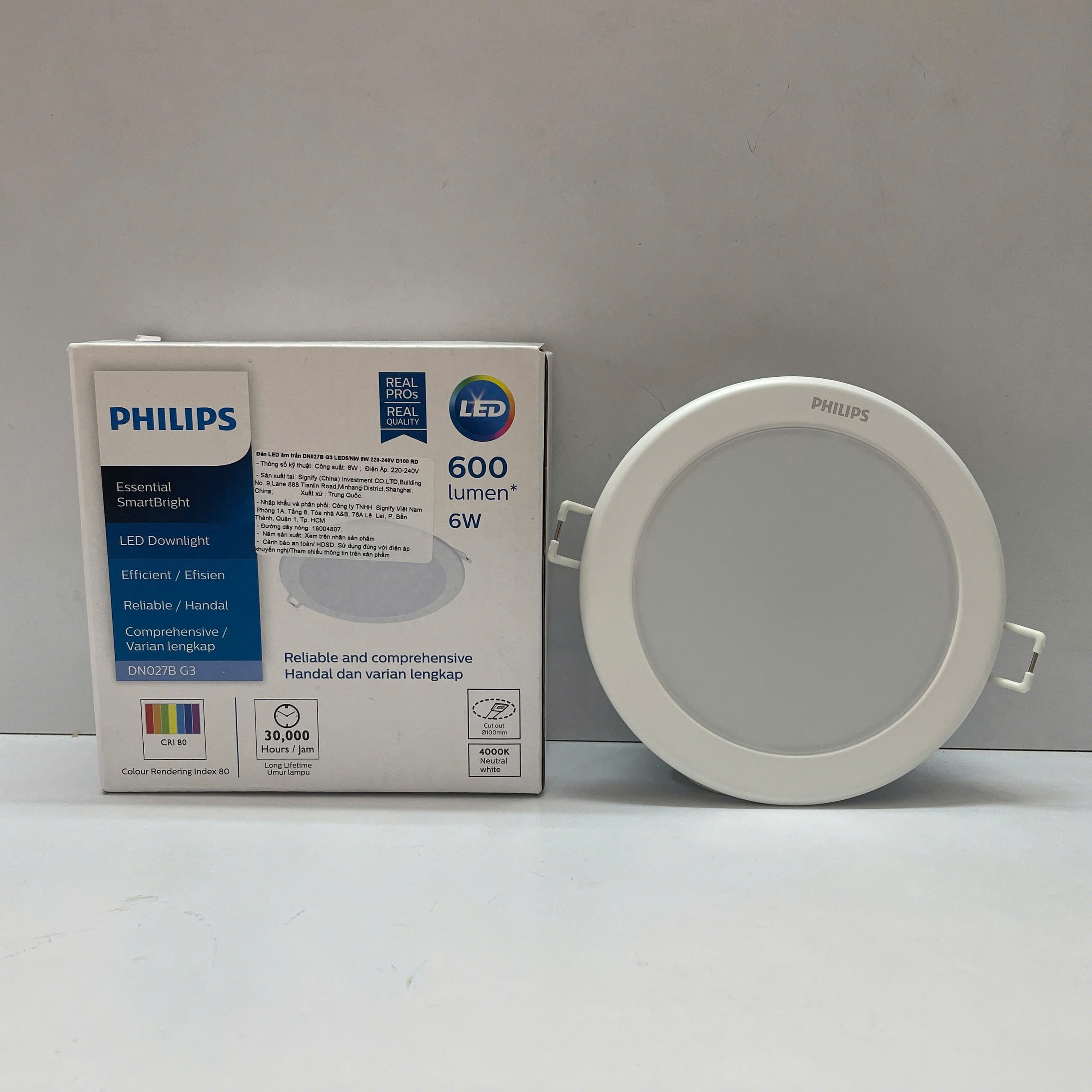 Thiết kế đèn downlight âm trần Philips DN027B
