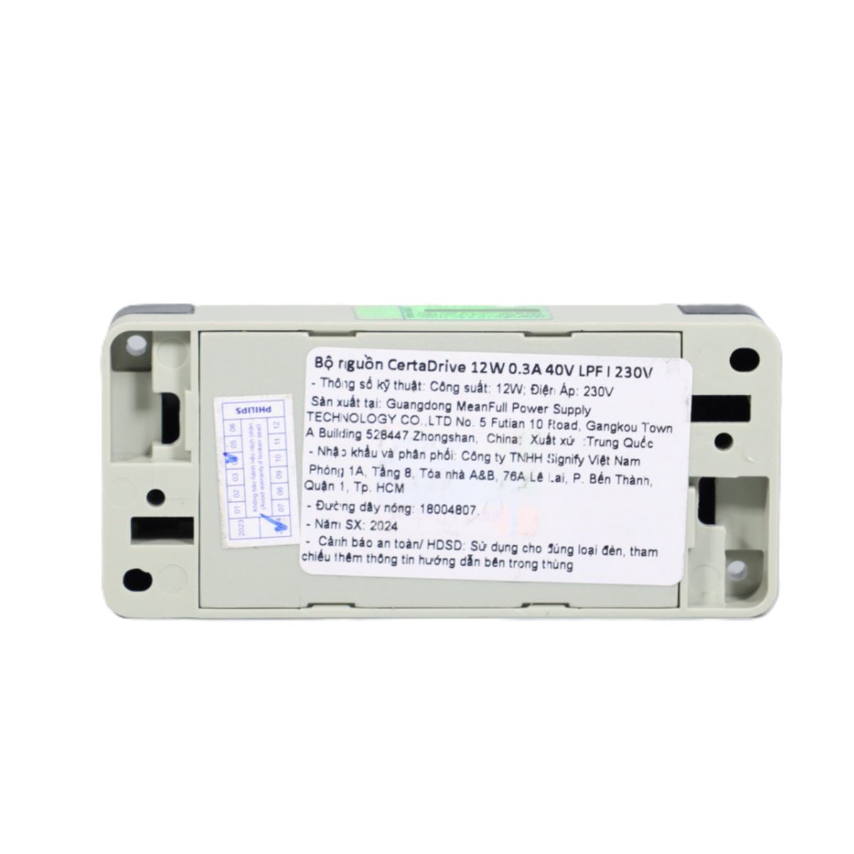 Thông số kỹ thuật Driver Led Philips CertaDrive 12W