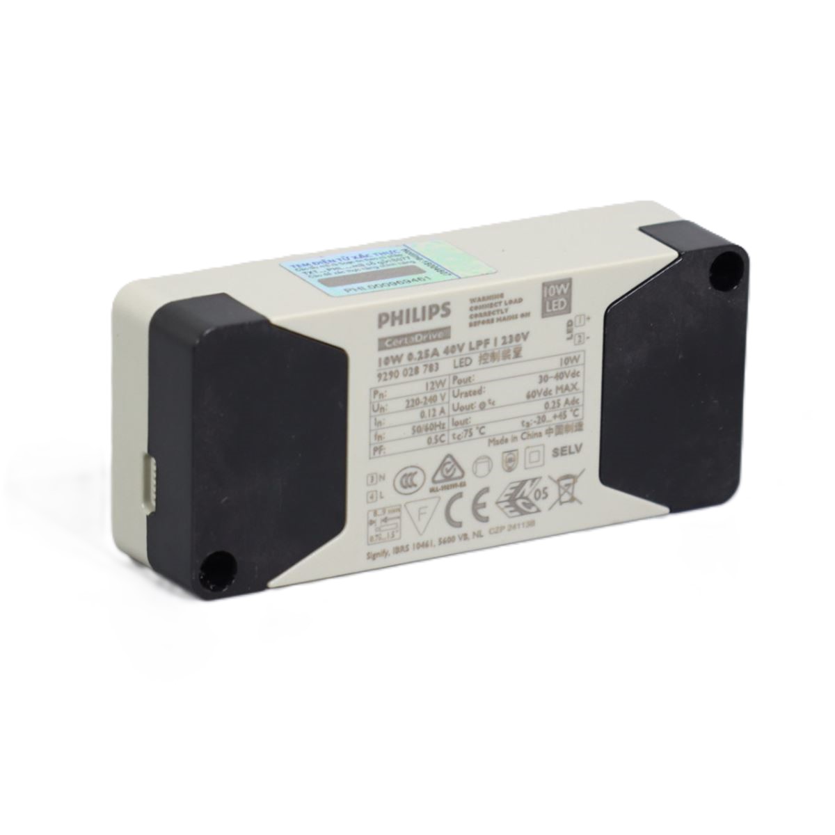 Thiết kế nhỏ gọn của Bộ nguồn Driver Led Philips CertaDrive 10W 0.25A 40V