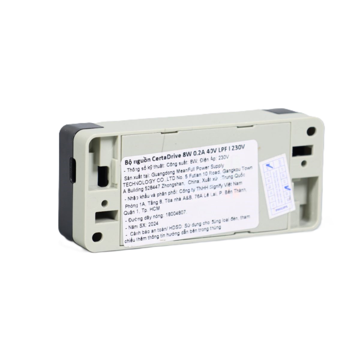 Thông số kỹ thuật của Driver Led Philips CertaDrive 8W