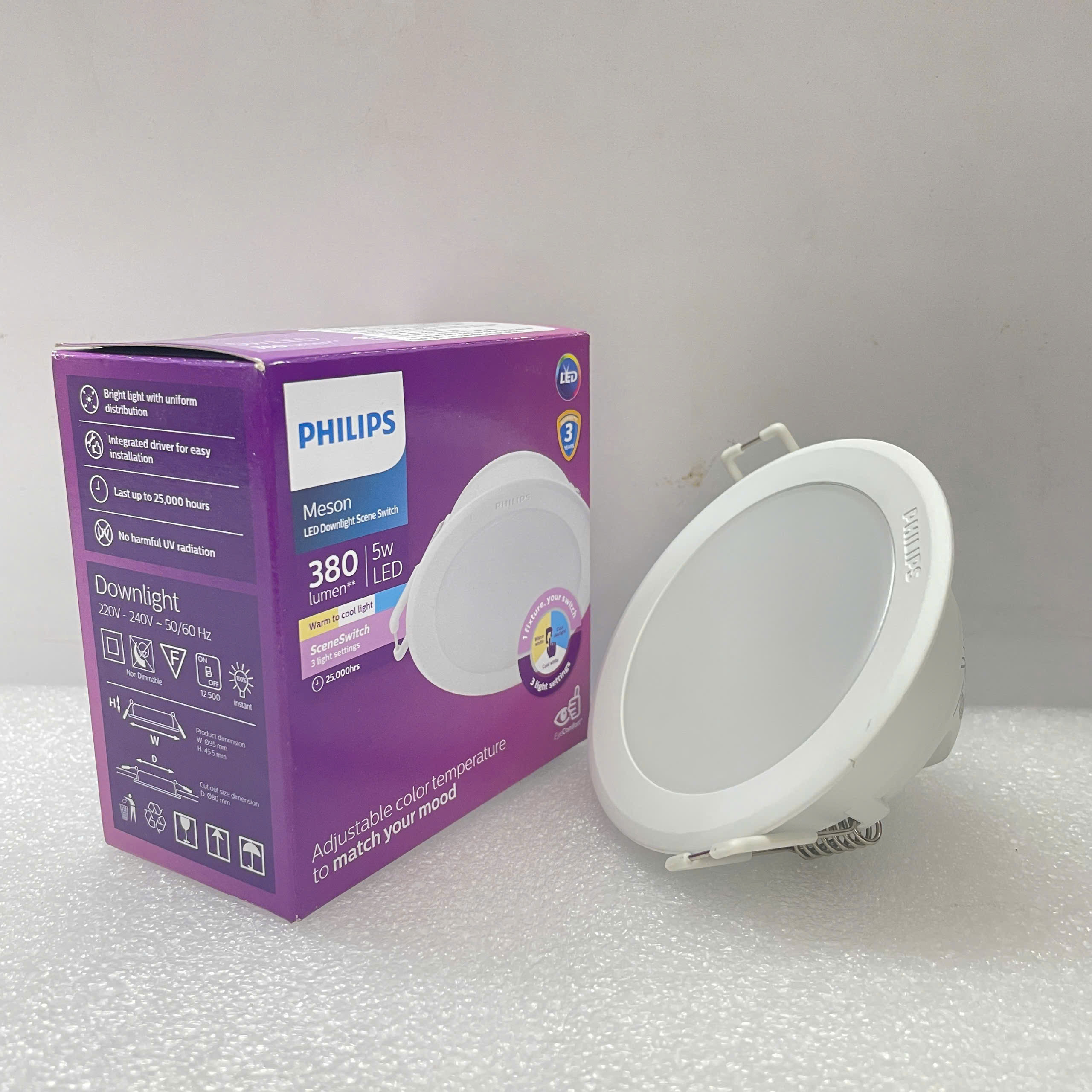 3 chế độ màu đèn Led Philips Meson SSW D80 5W
