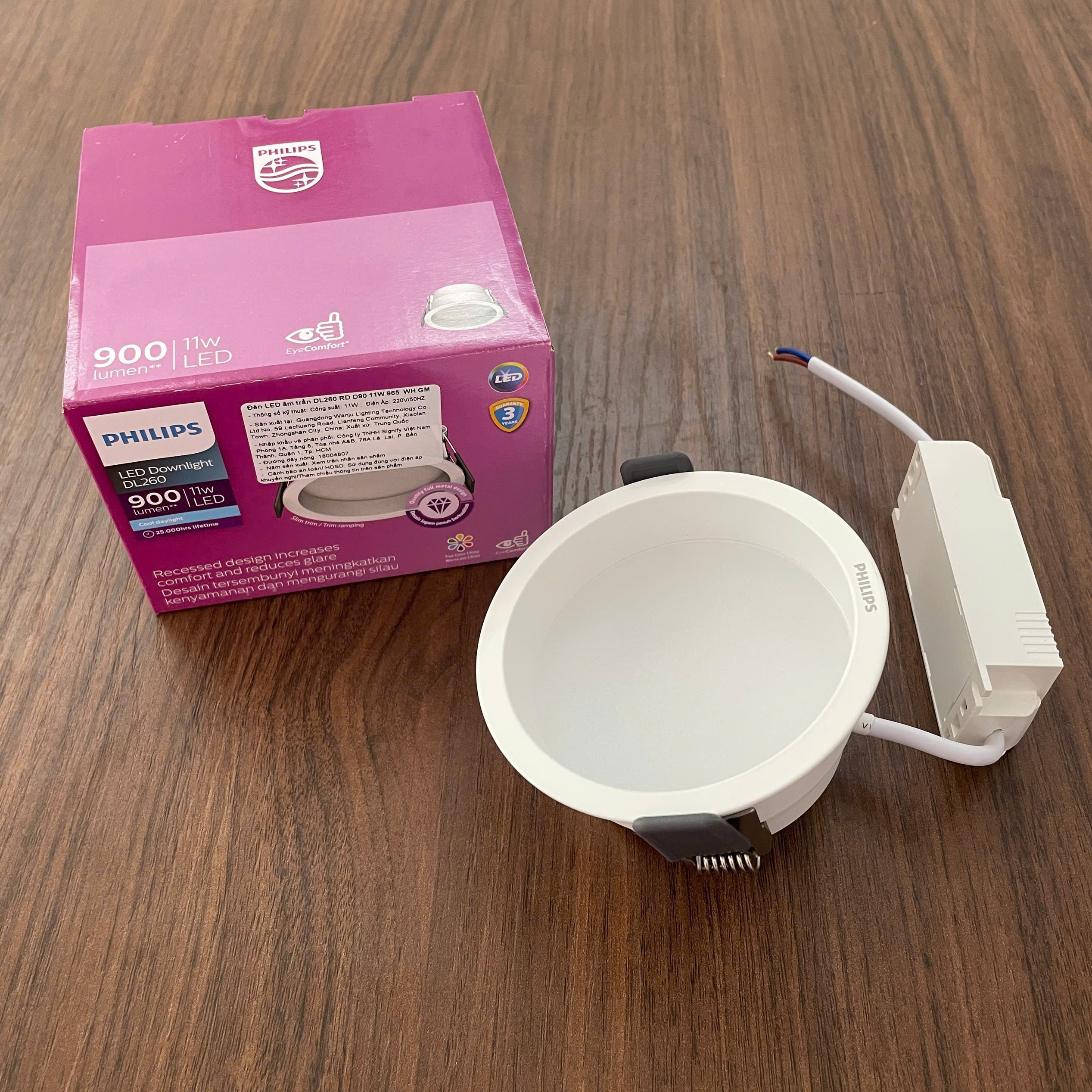 Thông số kỹ thuật đèn downlight âm trần chiếu sâu Led Philips DL260