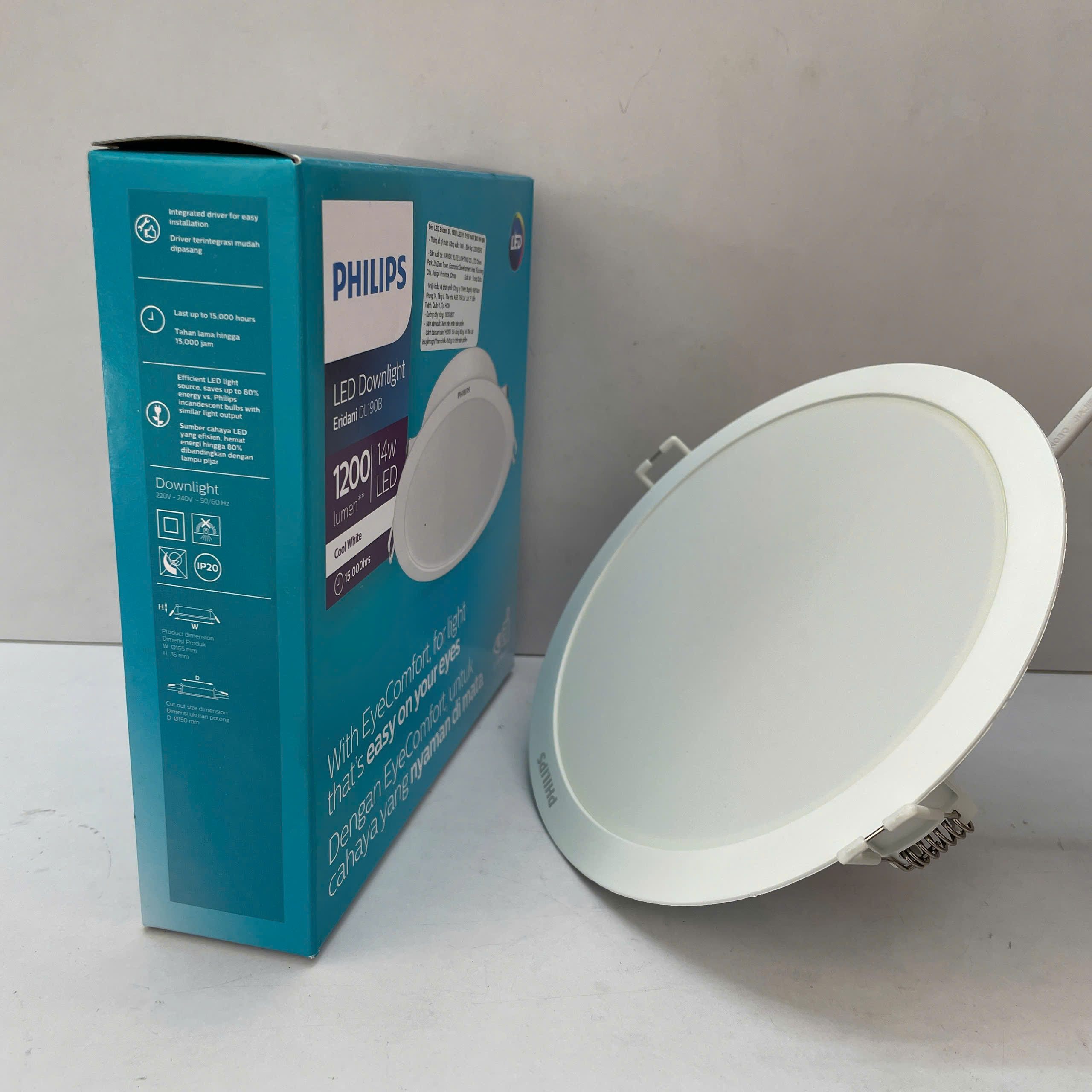 Thông số kỹ thuật của Đèn downlight âm trần Led Philips Eridani DL190B