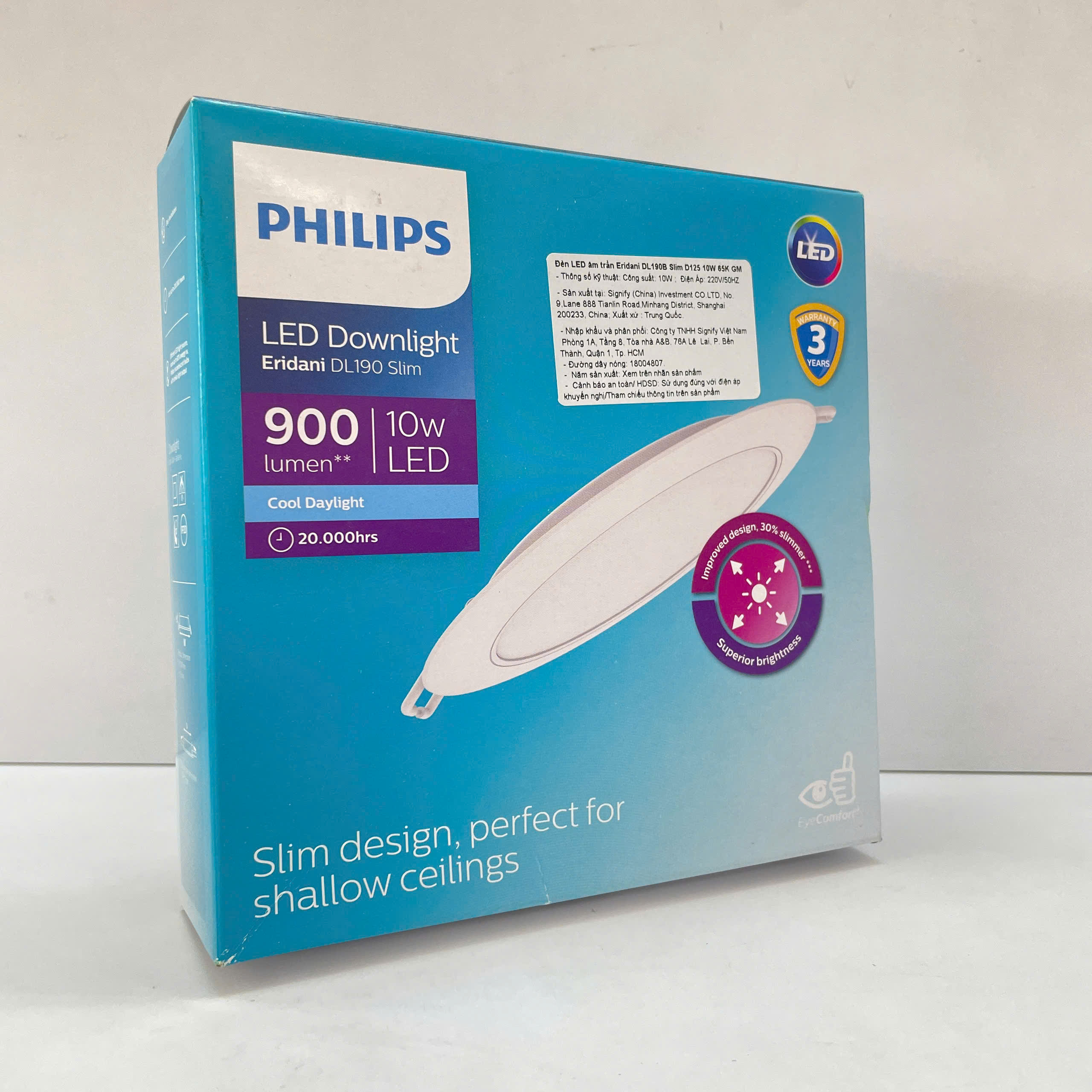 Nâng tầm không gian sống với Đèn downlight âm trần siêu mỏng Led Philips Eridani DL190B Slim.