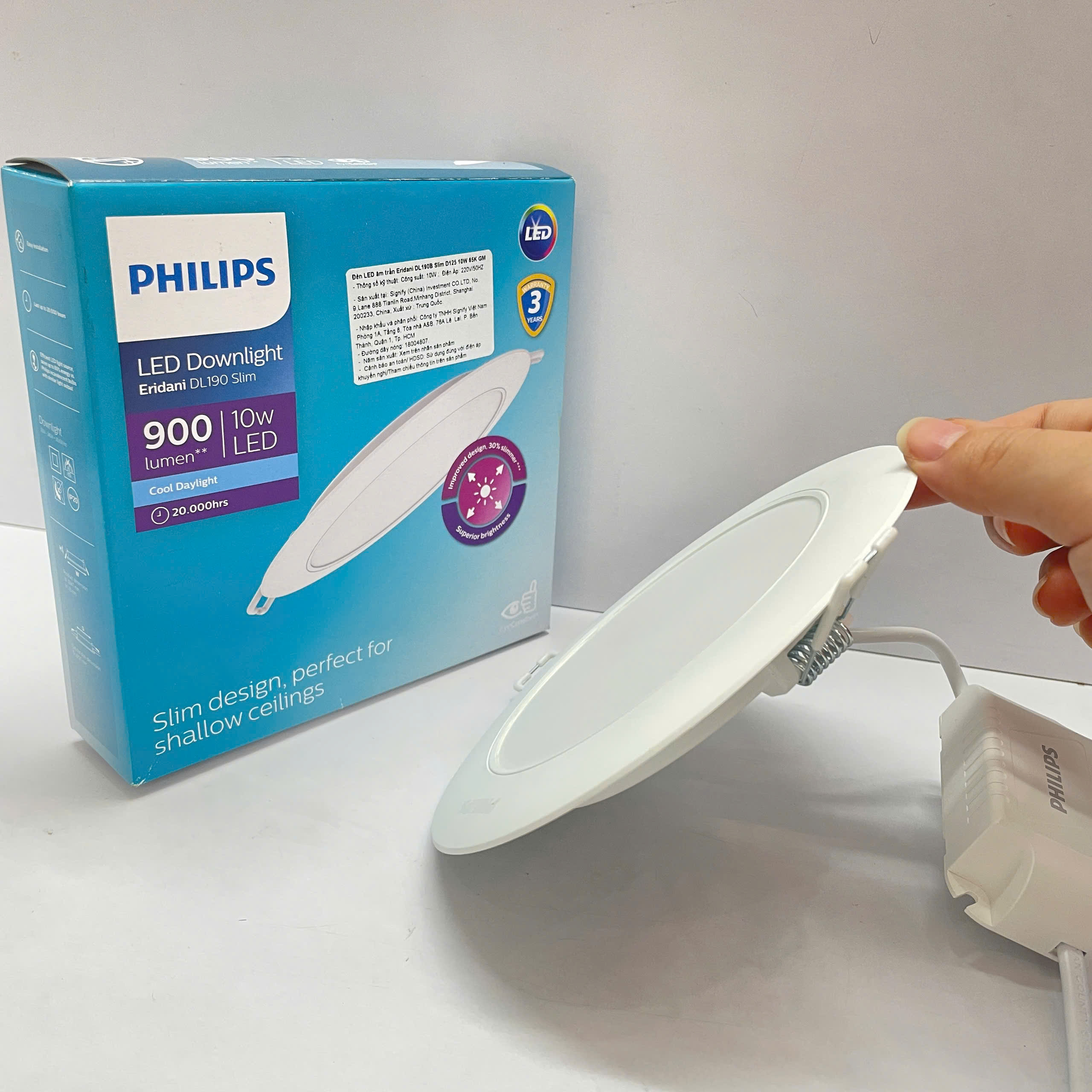 Đèn downlight âm trần siêu mỏng Led Philips Eridani DL190B Slim – nét chấm phá cho không gian sang trọng.