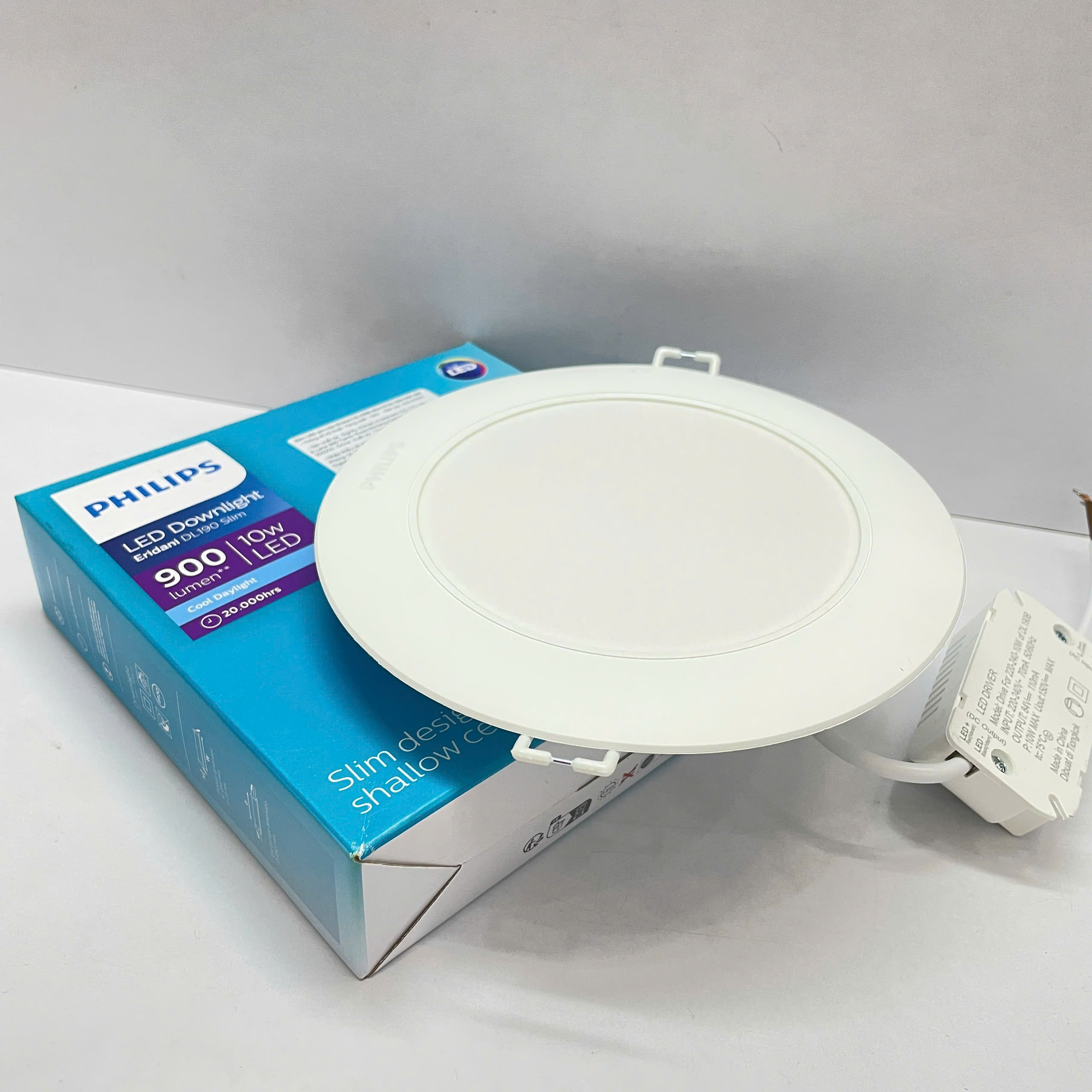 Đèn downlight âm trần siêu mỏng Led Philips Eridani DL190B Slim D125 10W 40K GM 4000K 900lm