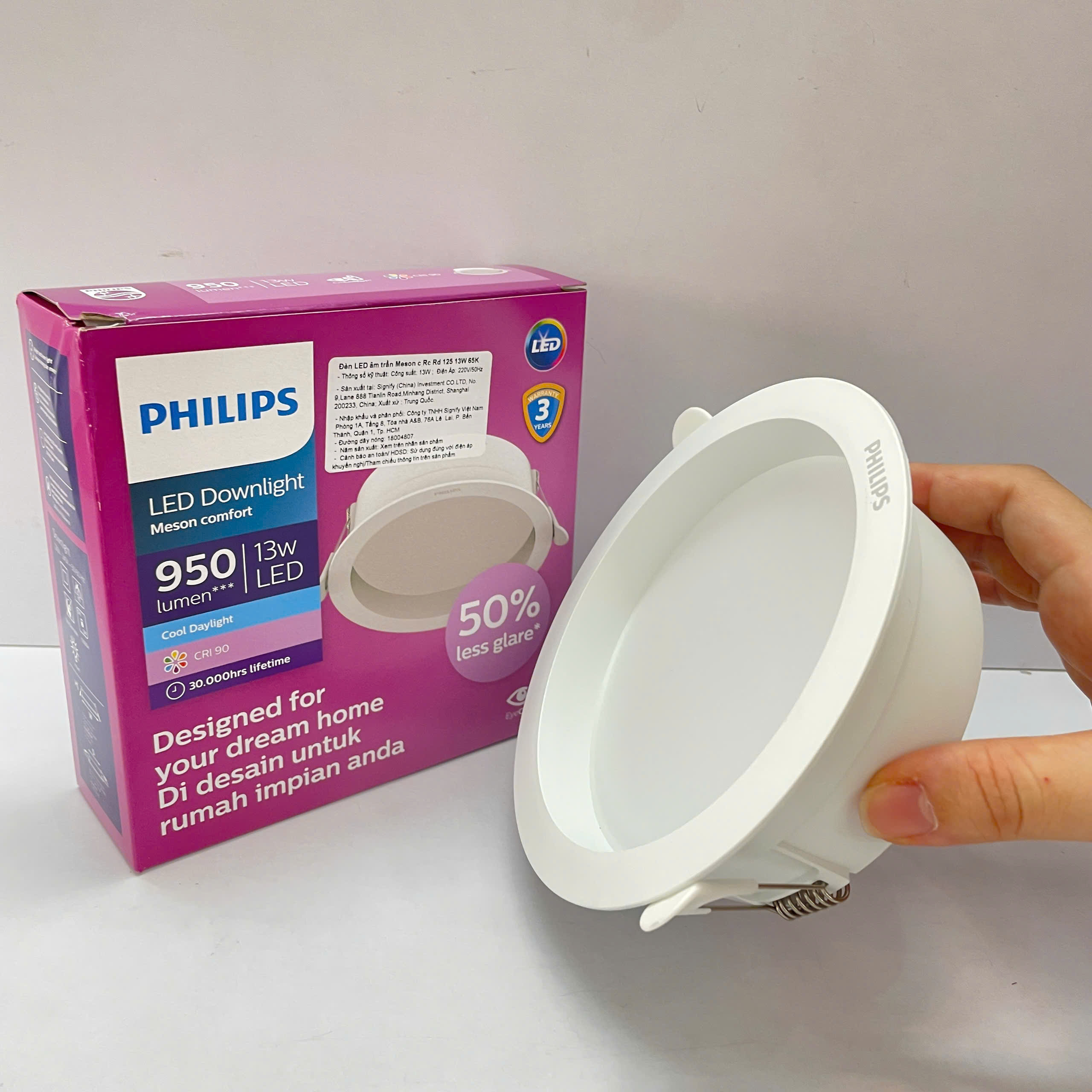 Đèn downlight âm trần chóa sâu Led Philips Meson c Rc Rd D125 13W