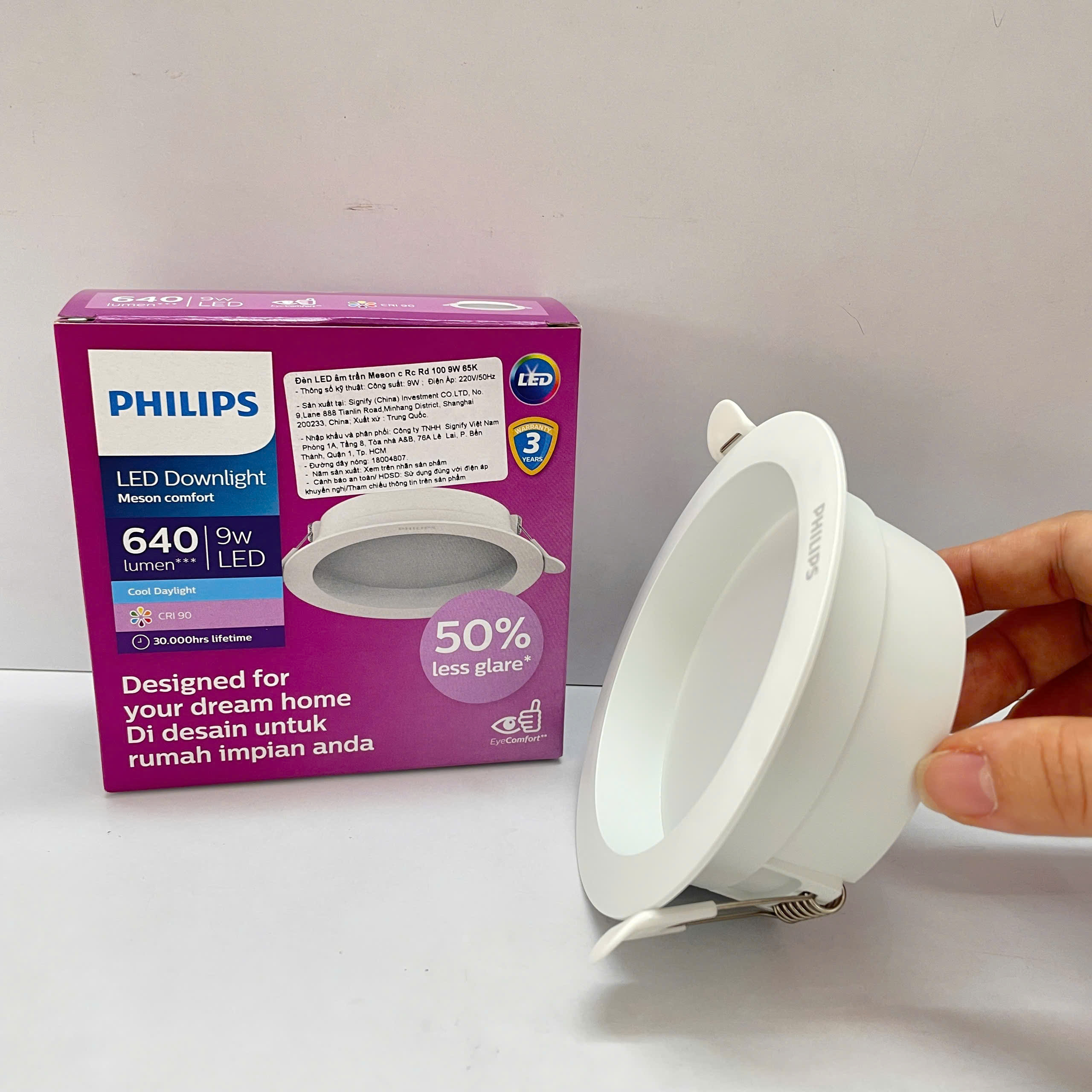 Đèn downlight âm trần chóa sâu Led Philips Meson c Rc Rd D100 9W 965 6500K 640lm 30.000h tạo nên không gian sống sang trọng