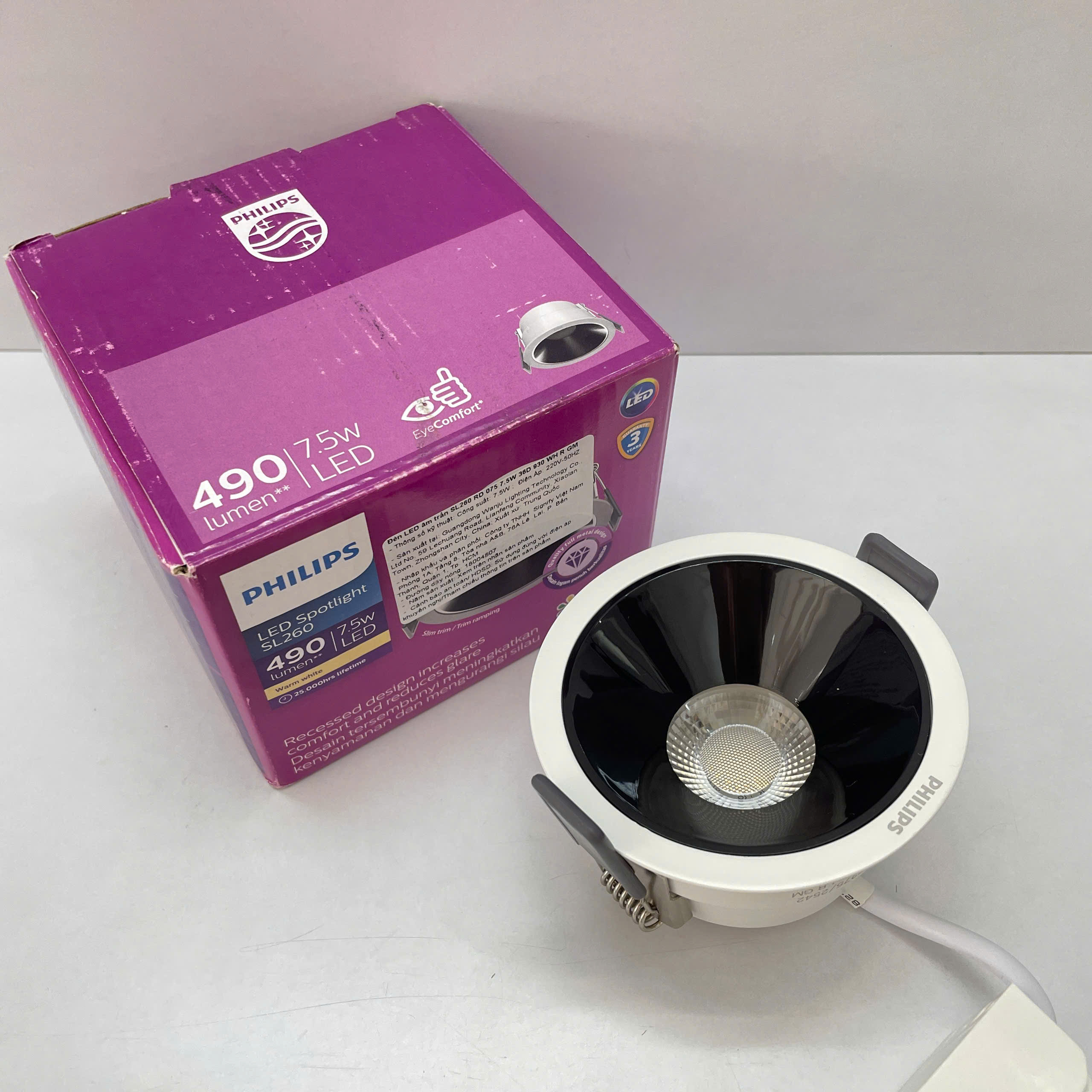 Đèn downlight âm trần chiếu điểm chóa sâu Led Philips SL260 RD 075 7.5W