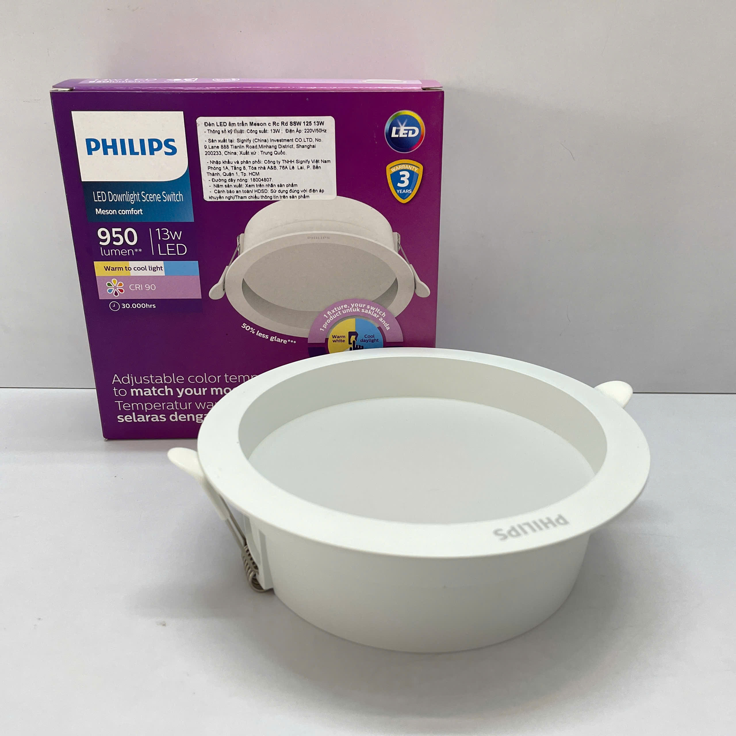 Tận hưởng 3 chế độ ánh sáng đổi màu Led Philips Meson c Rc Rd SSW D125.