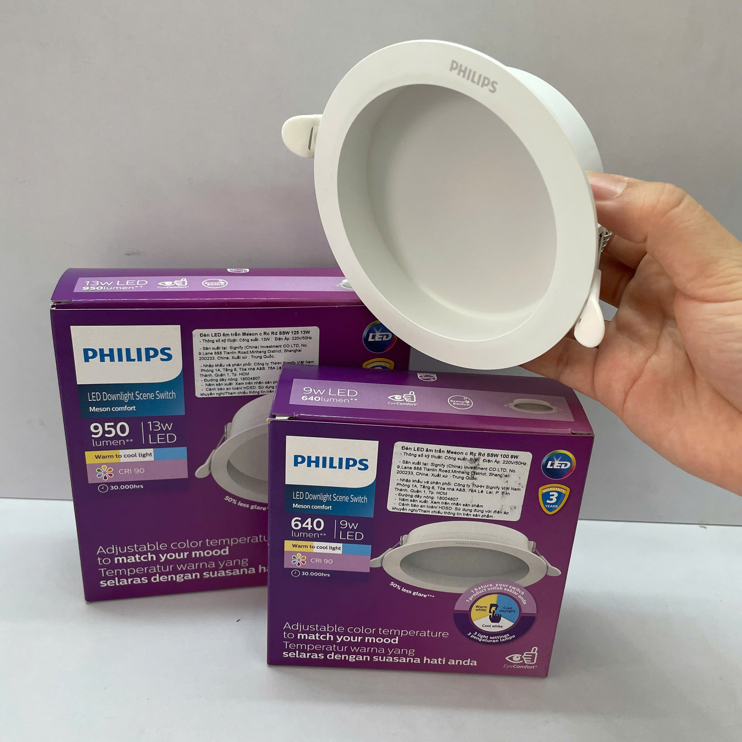 Đèn downlight âm trần đổi màu Led Philips Meson c Rc Rd SSW D100