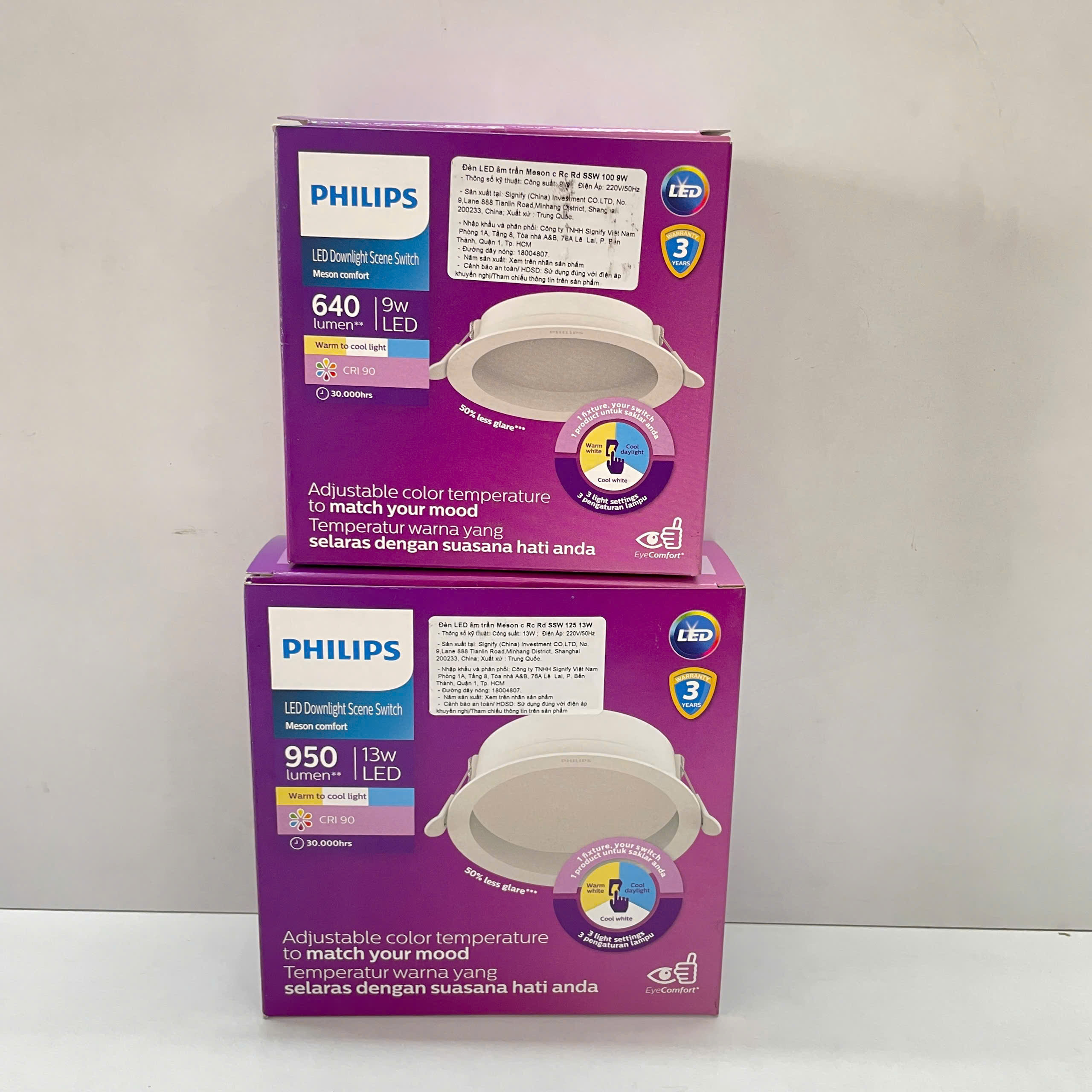 Hộp Đèn downlight âm trần chóa sâu 3 chế độ Led Philips