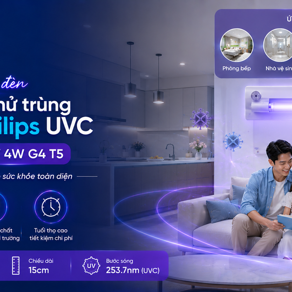 ✨ Khám phá Bộ máng đèn diệt khuẩn TUV Philips UVC 15cm: Giải pháp khử trùng tia cực tím đỉnh cao cho không gian sống trong lành.