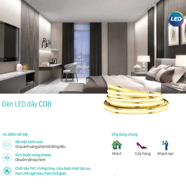 Philips LS161 COB LED8: Ánh Sáng Dải Tuyệt Mỹ – Đèn LED Dây Trang Trí Hắt Trần Tinh Tế Cho Không Gian Đẳng Cấp.