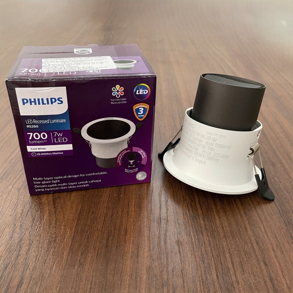 ✨💡 Tái định nghĩa không gian sống: Mới - Khám phá ngay đèn downlight âm trần chiếu điểm LED Philips RS280 G2 RC Rd D75 7W 940 24D GM 700lm ánh sáng trung tính 4000K kích thước 85x77mm. Trải nghiệm ngay!