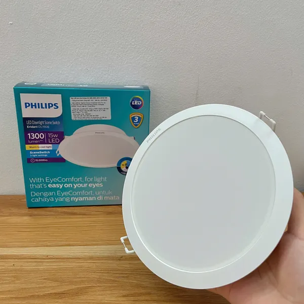 Khai phá không gian sống bừng sáng, tinh tế. ✨💡 Trải nghiệm Đèn downlight âm trần đổi màu Led Philips Eridani DL190B SSW LED13 D150 15W 1300lm CCT 3000K/4300K/6500K – Nâng tầm mọi khoảnh khắc, mọi cảm xúc. Khám phá ngay sự khác biệt.