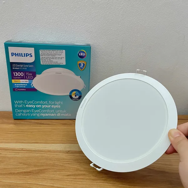 Khai phá không gian sống bừng sáng, tinh tế. ✨💡 Trải nghiệm Đèn downlight âm trần đổi màu Led Philips Eridani DL190B SSW LED13 D150 15W 1300lm CCT 3000K/4300K/6500K – Nâng tầm mọi khoảnh khắc, mọi cảm xúc. Khám phá ngay sự khác biệt.