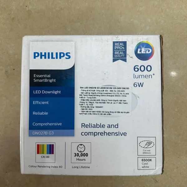  MUA NGAY! Bóng đèn LED Downlight âm trần Philips DN027B LED6-6W 220-240V D90 RD: Ánh sáng hoàn hảo cho không gian của bạn 