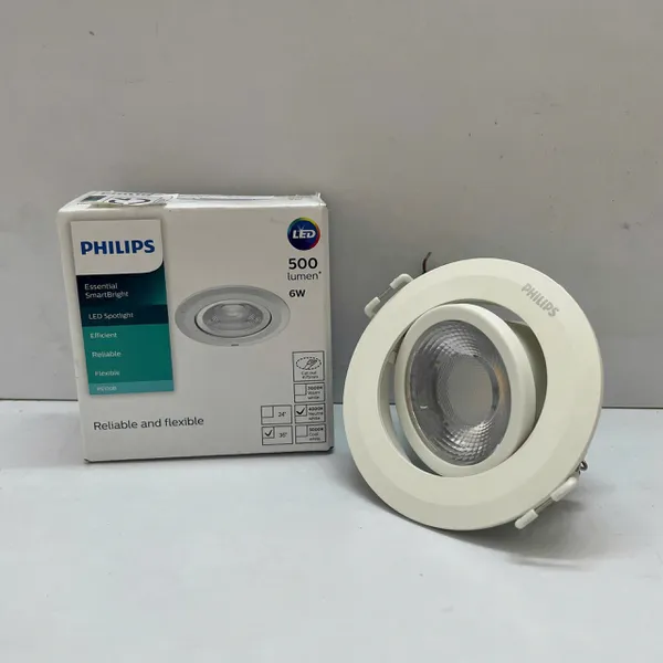 ✨ Kiến Tạo Không Gian Hoàn Mỹ. Khám Phá Ngay Đèn downlight âm trần chiếu điểm Led Philips Ess SmartBright Spotlight RS100B LED5 840 6W 220-240V D75 WB 4000K 36D 500LM IP20.