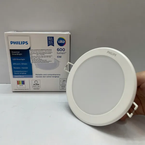 ✨ Tái định nghĩa không gian. Trải nghiệm ngay Đèn downlight âm trần Led Philips DN027B Led SmartBright G3 LED6/NW 6W D100 RD 4000K 600lm.