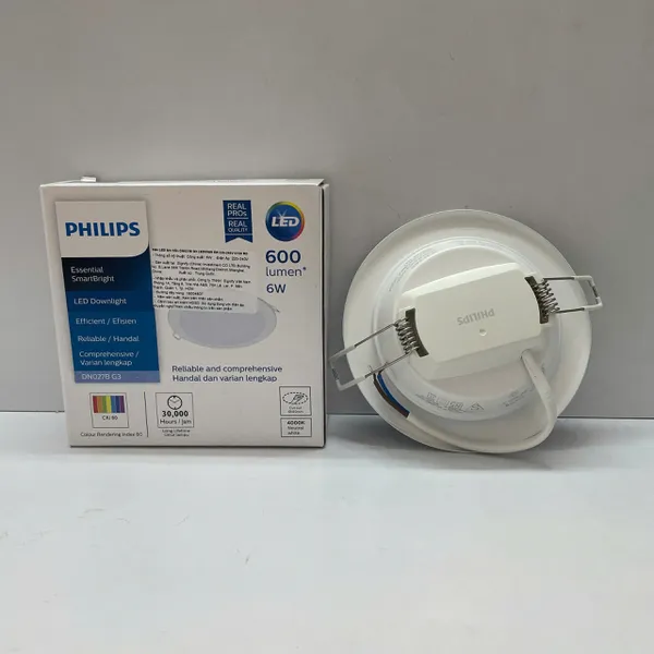 ✨ Tái định nghĩa không gian. Trải nghiệm ngay Đèn downlight âm trần Led Philips DN027B Led SmartBright G3 LED6/NW 6W D100 RD 4000K 600lm.